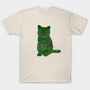 Meow Meow - Monochrome Green T-Shirt